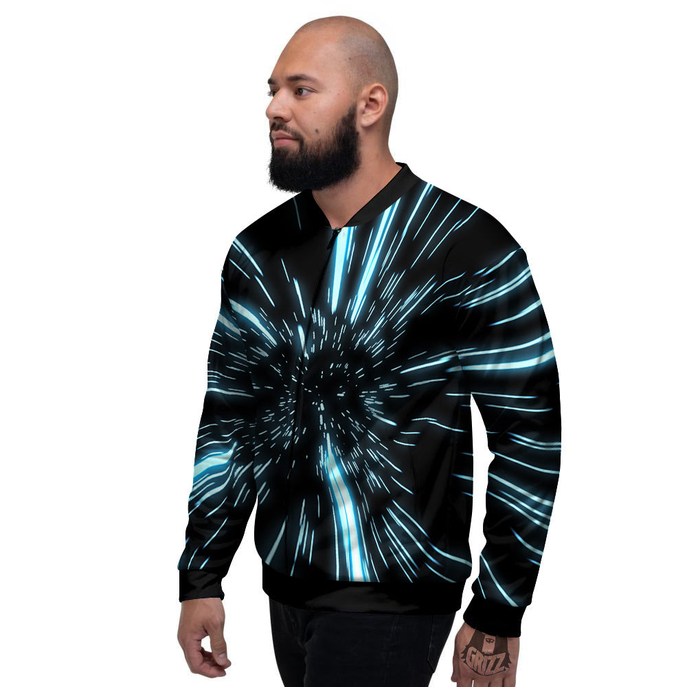 Lightspeed Blue Print Men's Bomber Jacket-grizzshop