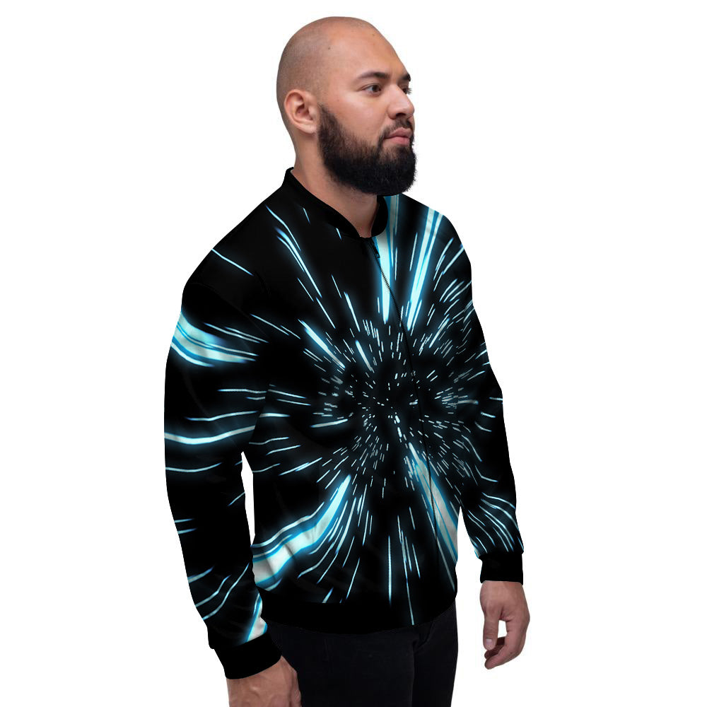Lightspeed Blue Print Men's Bomber Jacket-grizzshop