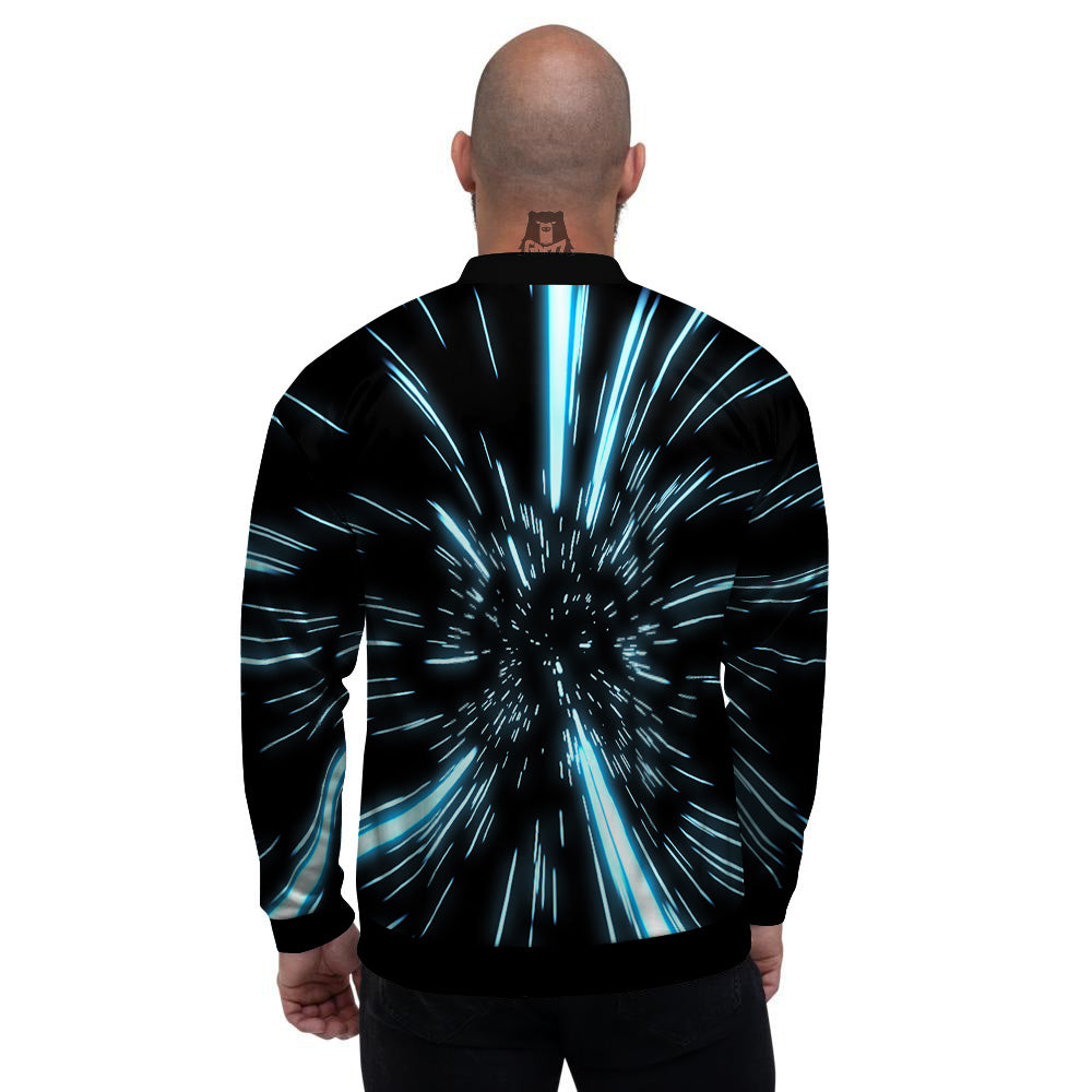 Lightspeed Blue Print Men's Bomber Jacket-grizzshop