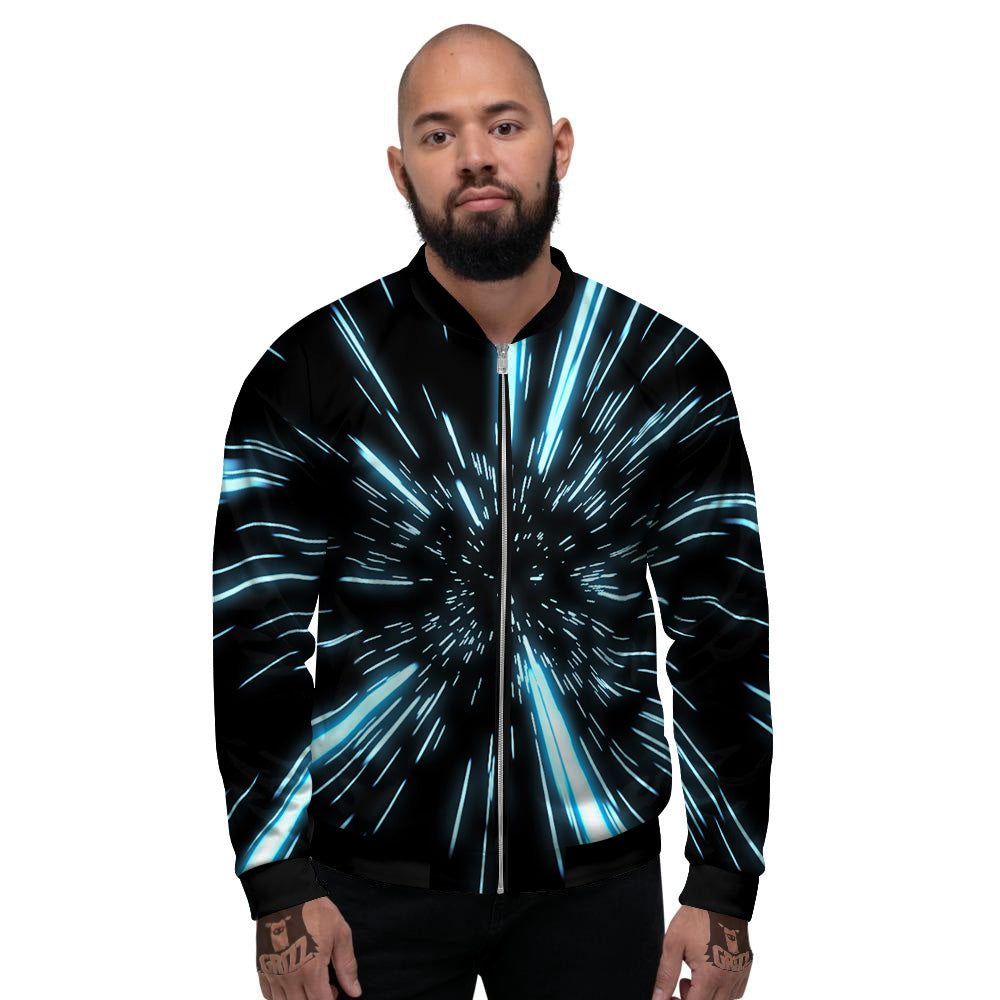 Lightspeed Blue Print Men's Bomber Jacket-grizzshop
