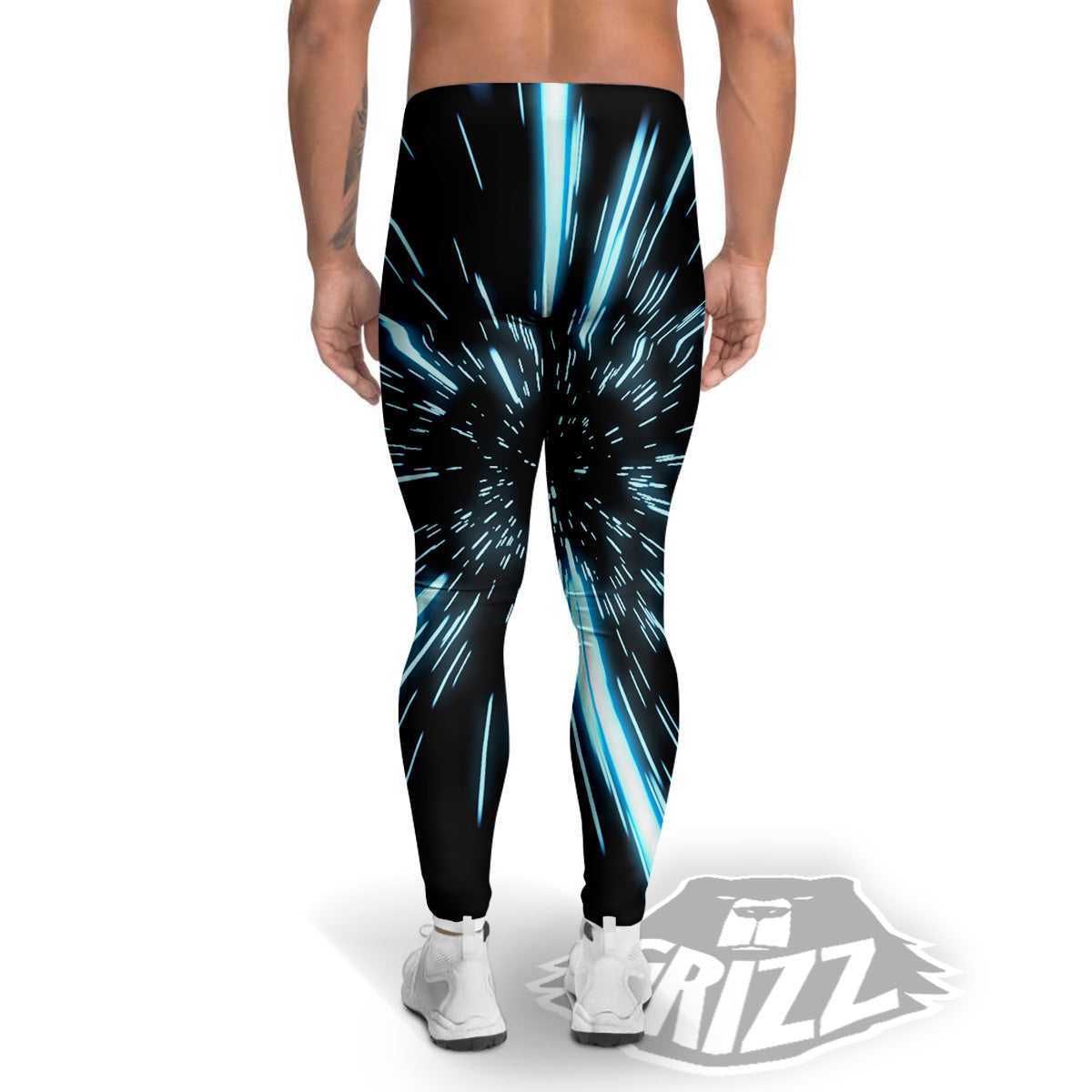 Lightspeed Blue Print Men's Leggings-grizzshop