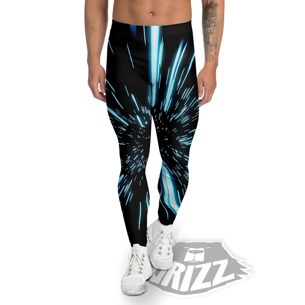 Lightspeed Blue Print Men's Leggings-grizzshop