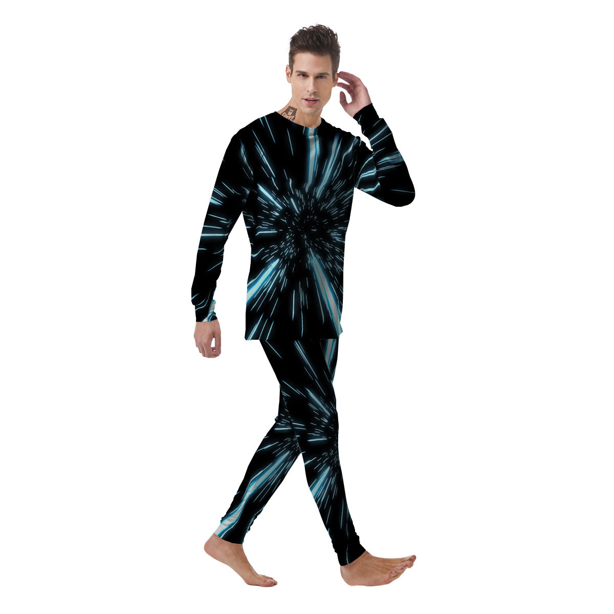 Lightspeed Blue Print Men's Pajamas-grizzshop