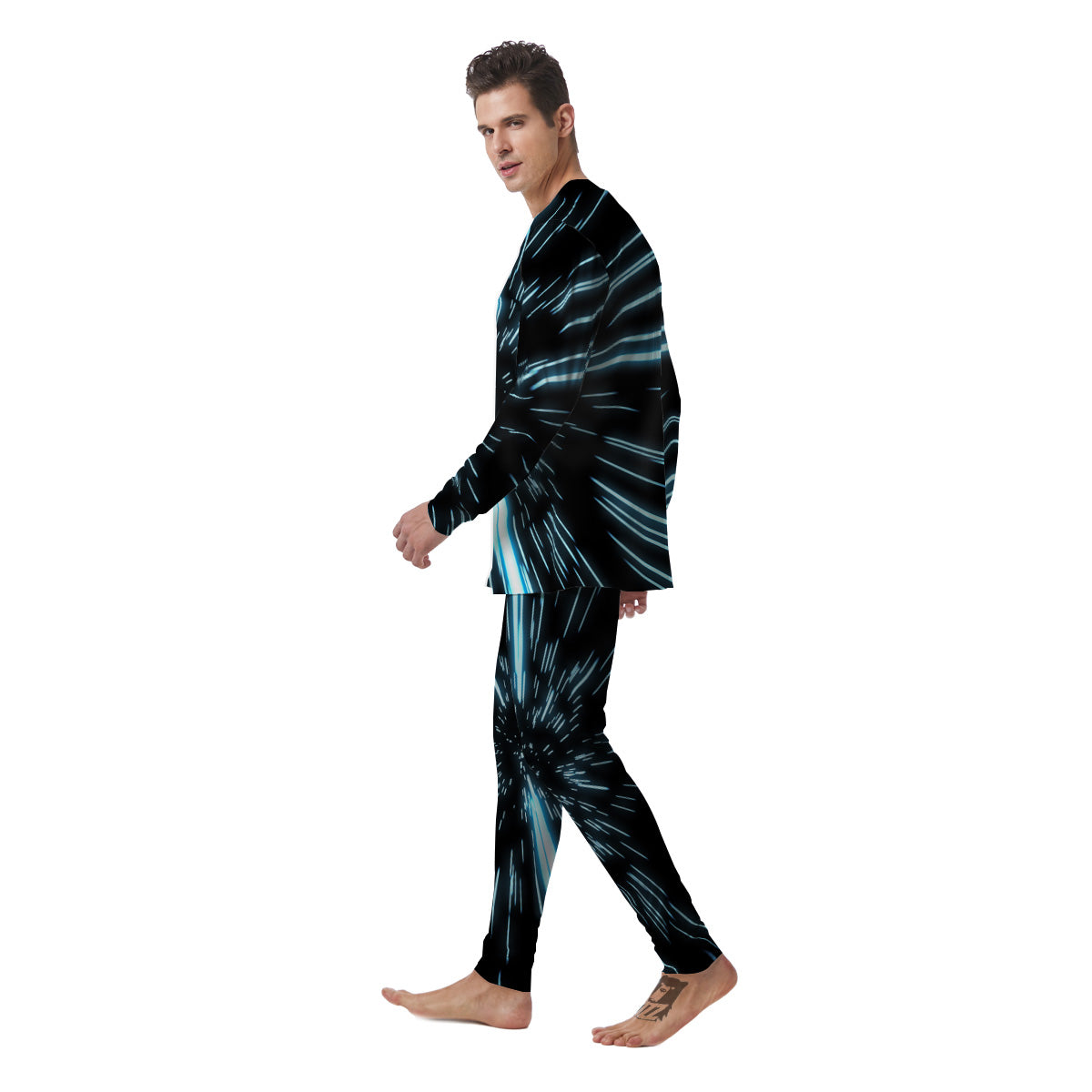 Lightspeed Blue Print Men's Pajamas-grizzshop