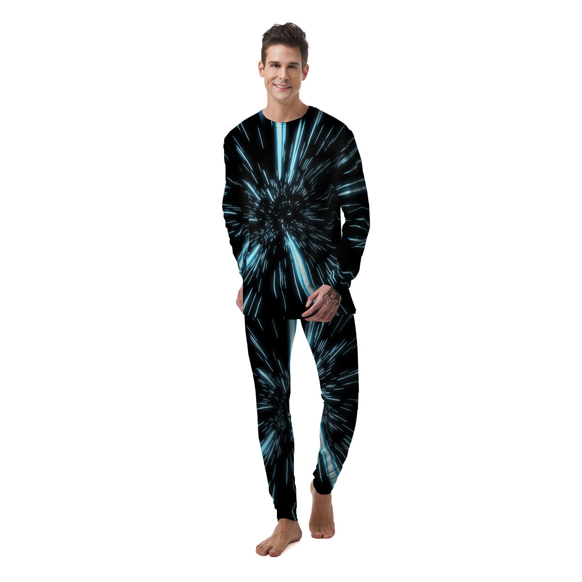 Lightspeed Blue Print Men's Pajamas-grizzshop
