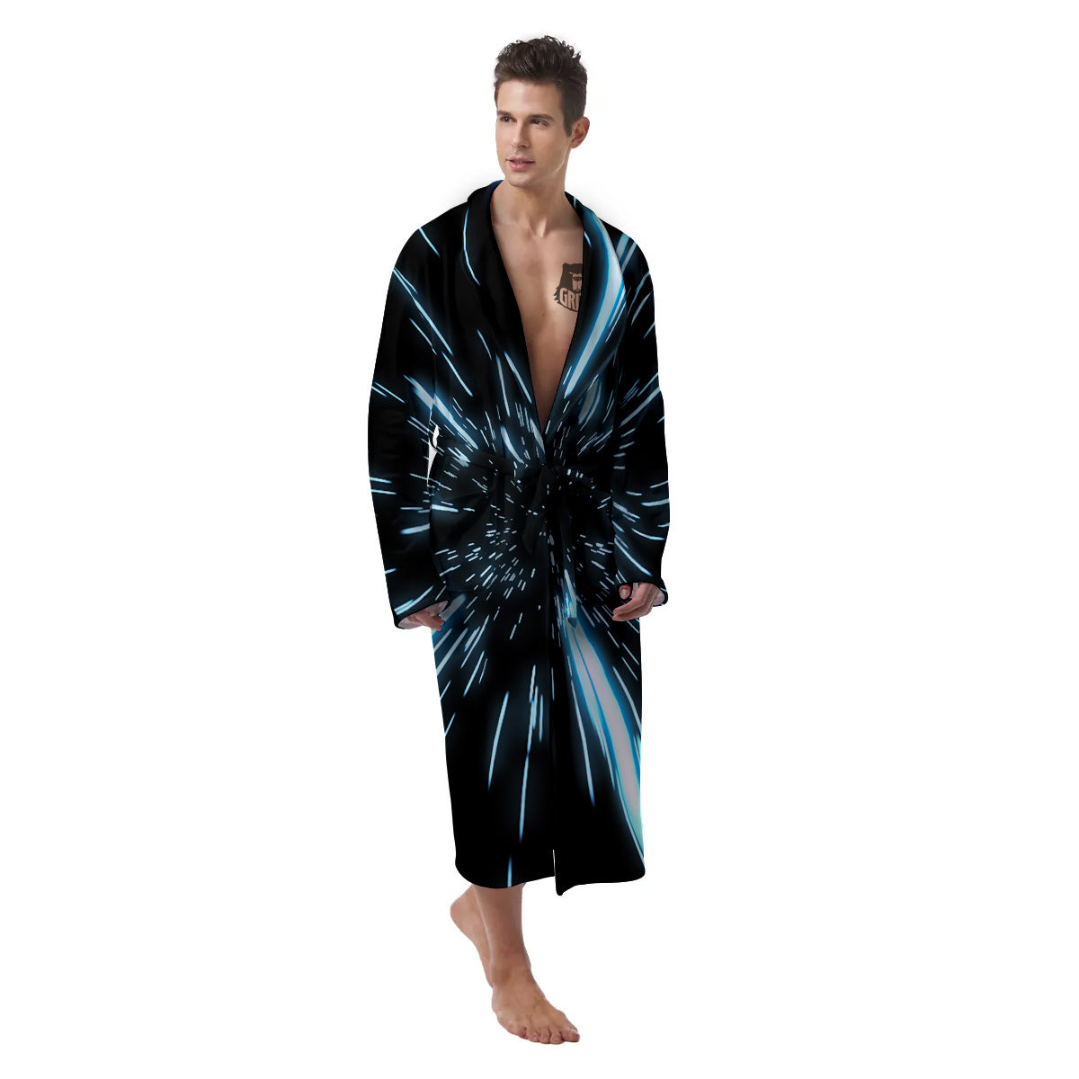 Lightspeed Blue Print Men's Robe-grizzshop