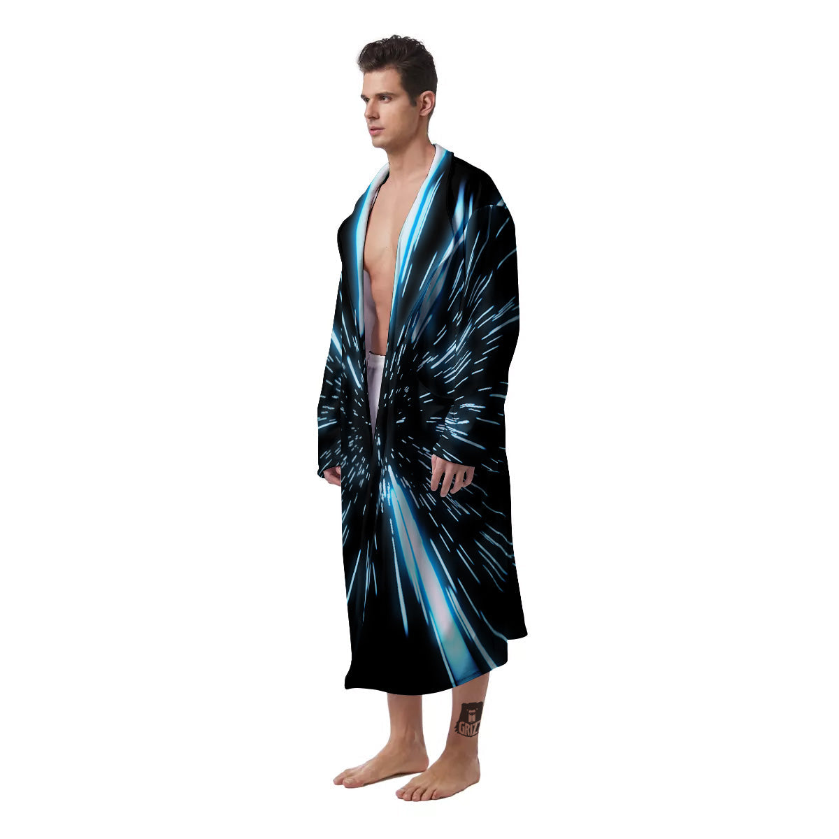 Lightspeed Blue Print Men's Robe-grizzshop