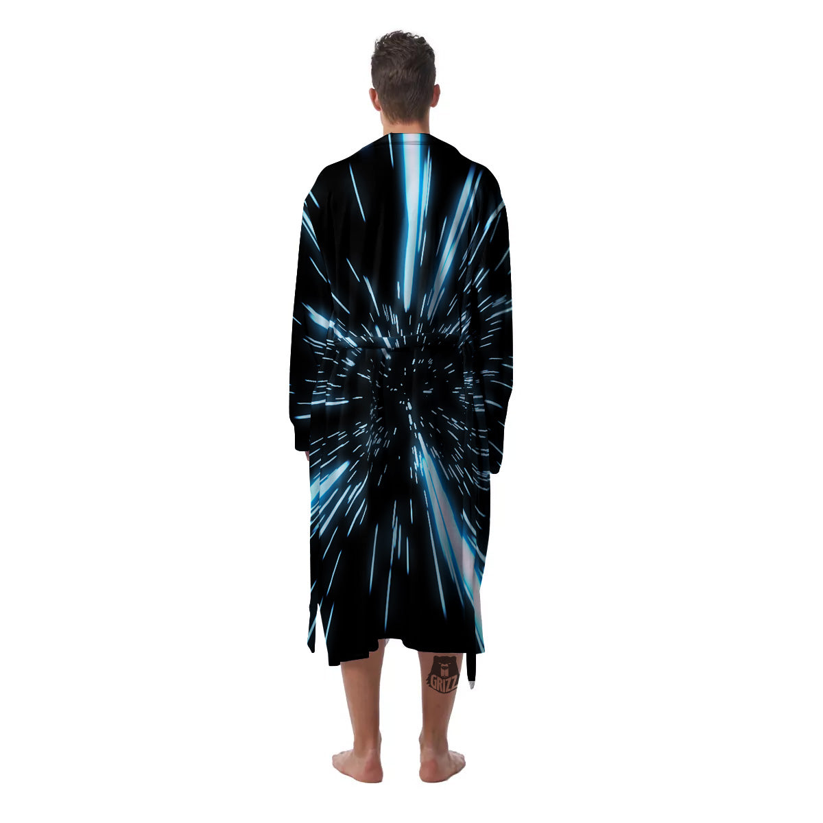 Lightspeed Blue Print Men's Robe-grizzshop