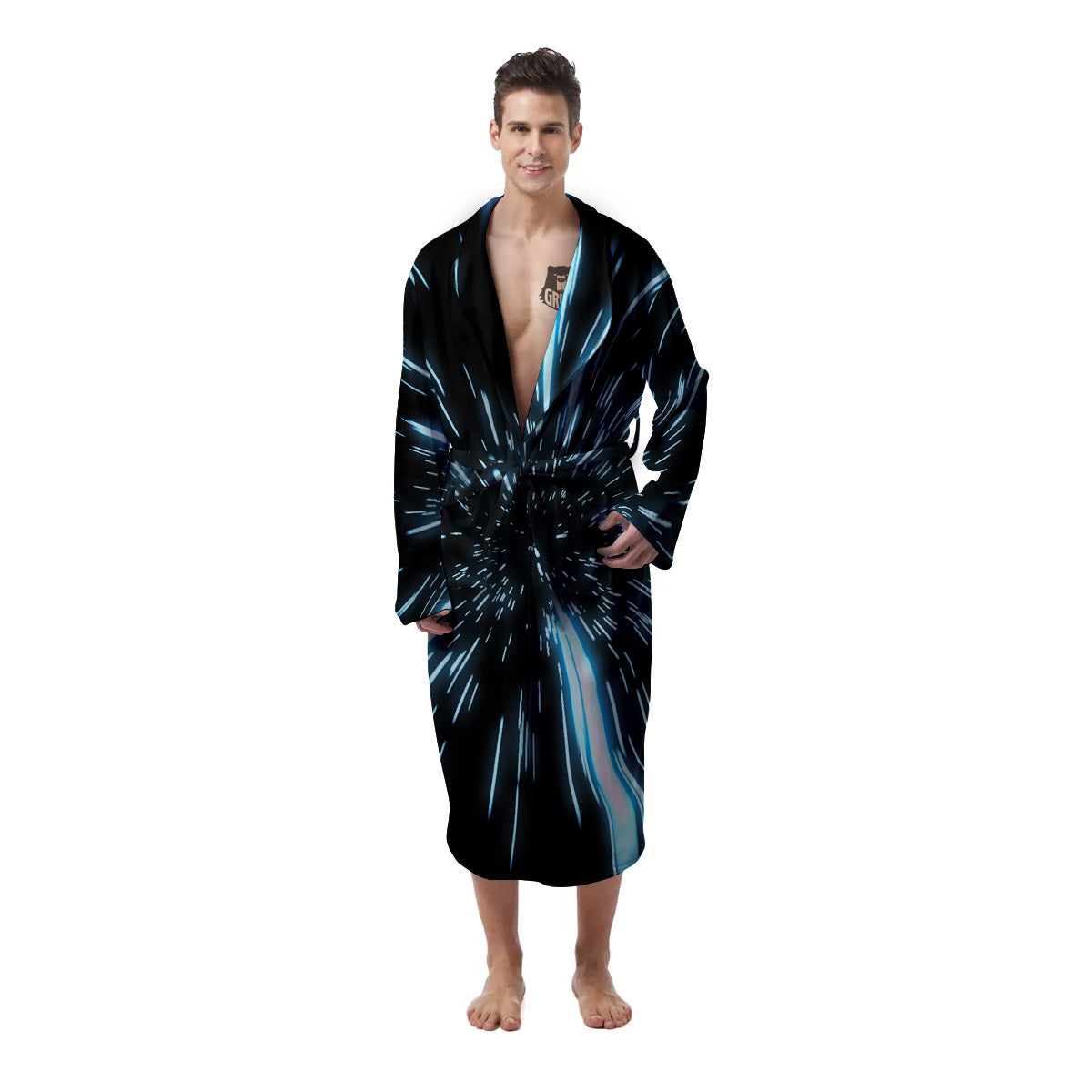 Lightspeed Blue Print Men's Robe-grizzshop