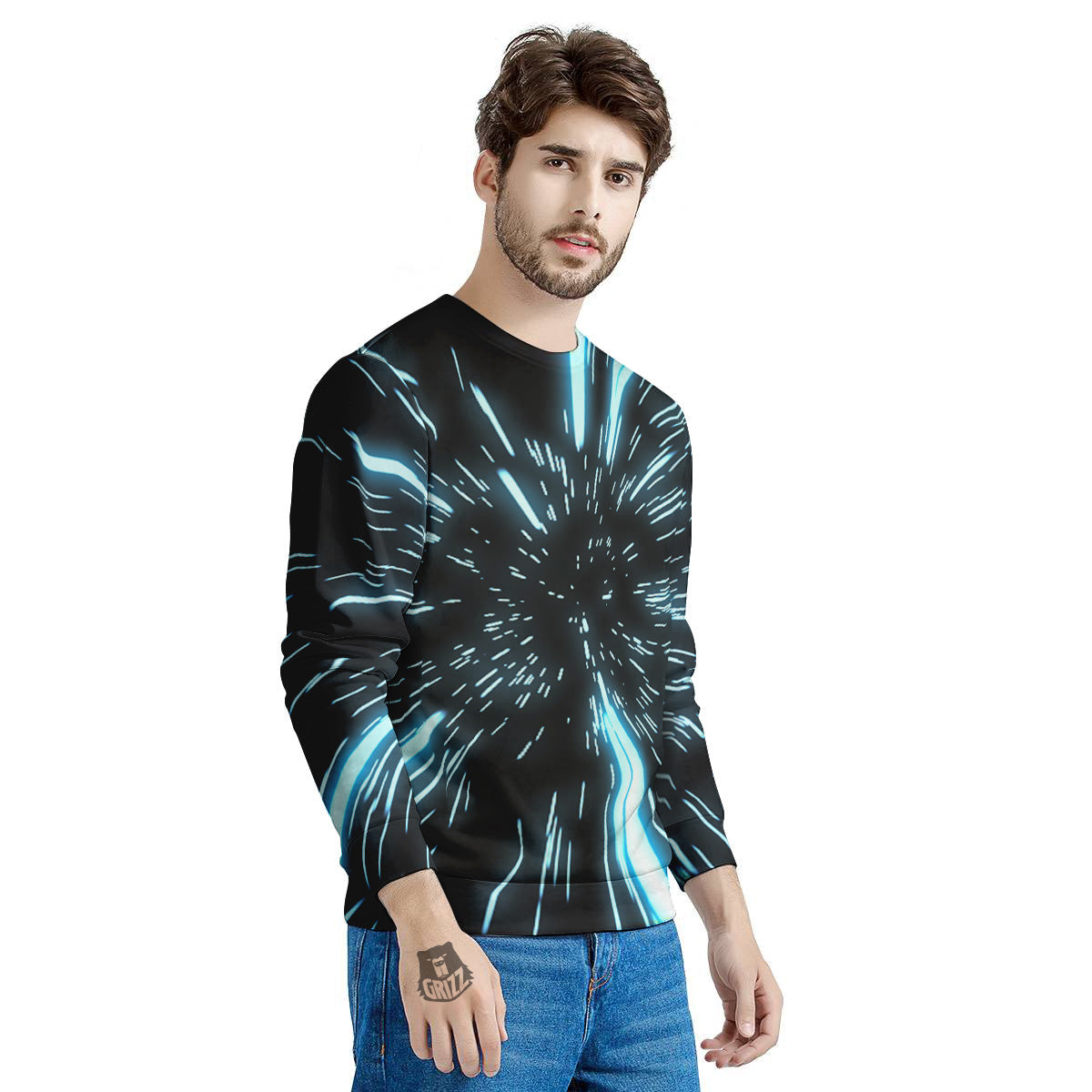 Lightspeed Blue Print Men's Sweatshirt-grizzshop