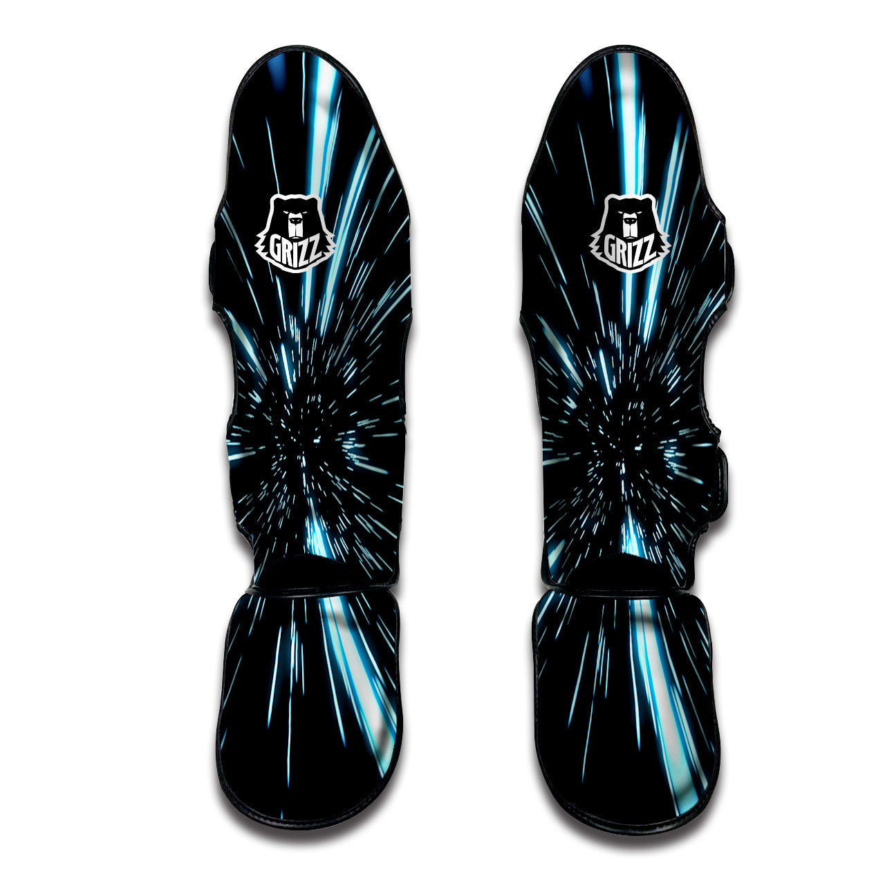 Lightspeed Blue Print Muay Thai Shin Guards-grizzshop