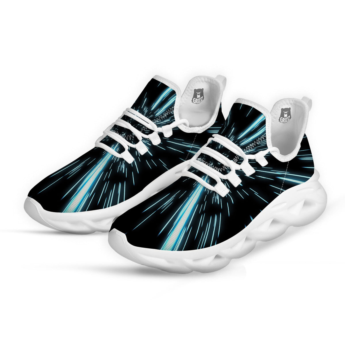 Lightspeed Blue Print White Running Shoes-grizzshop