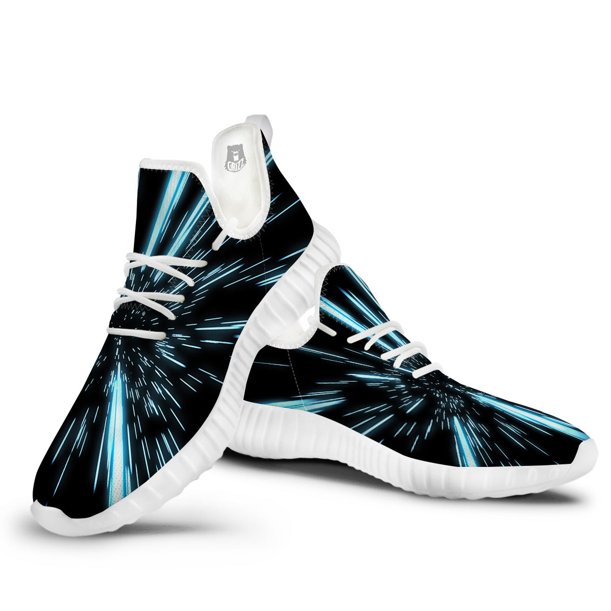 Lightspeed Blue Print White Walking Shoes-grizzshop