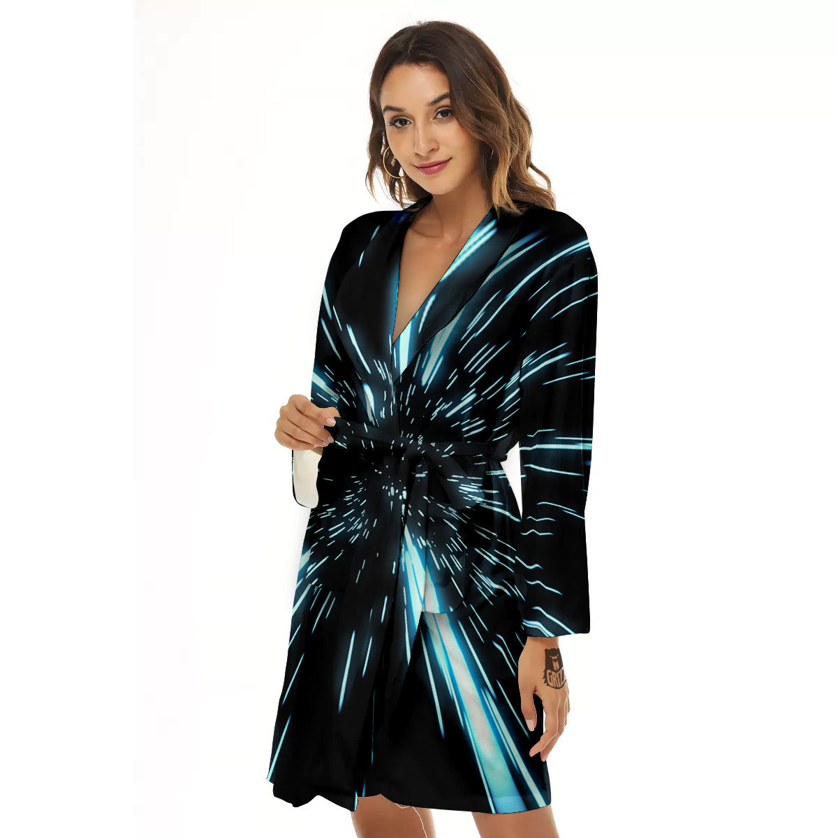 Lightspeed Blue Print Women's Robe-grizzshop