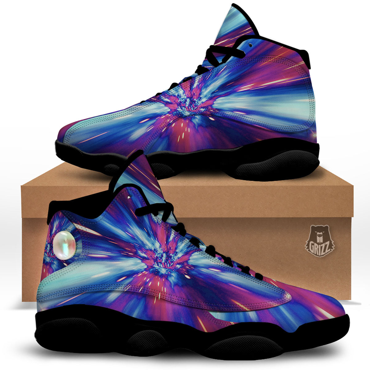 Lightspeed Galaxy Print Black Basketball Shoes-grizzshop