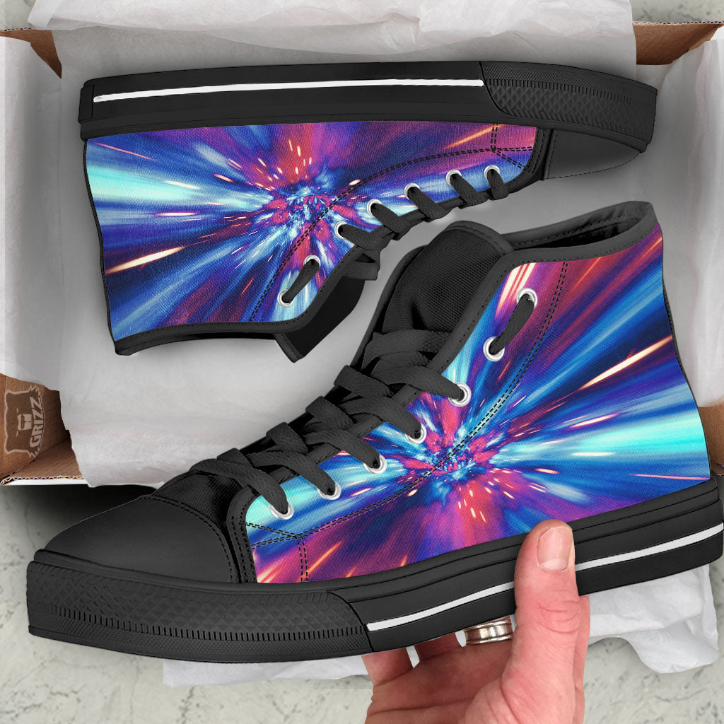 Lightspeed Galaxy Print Black High Top Shoes-grizzshop
