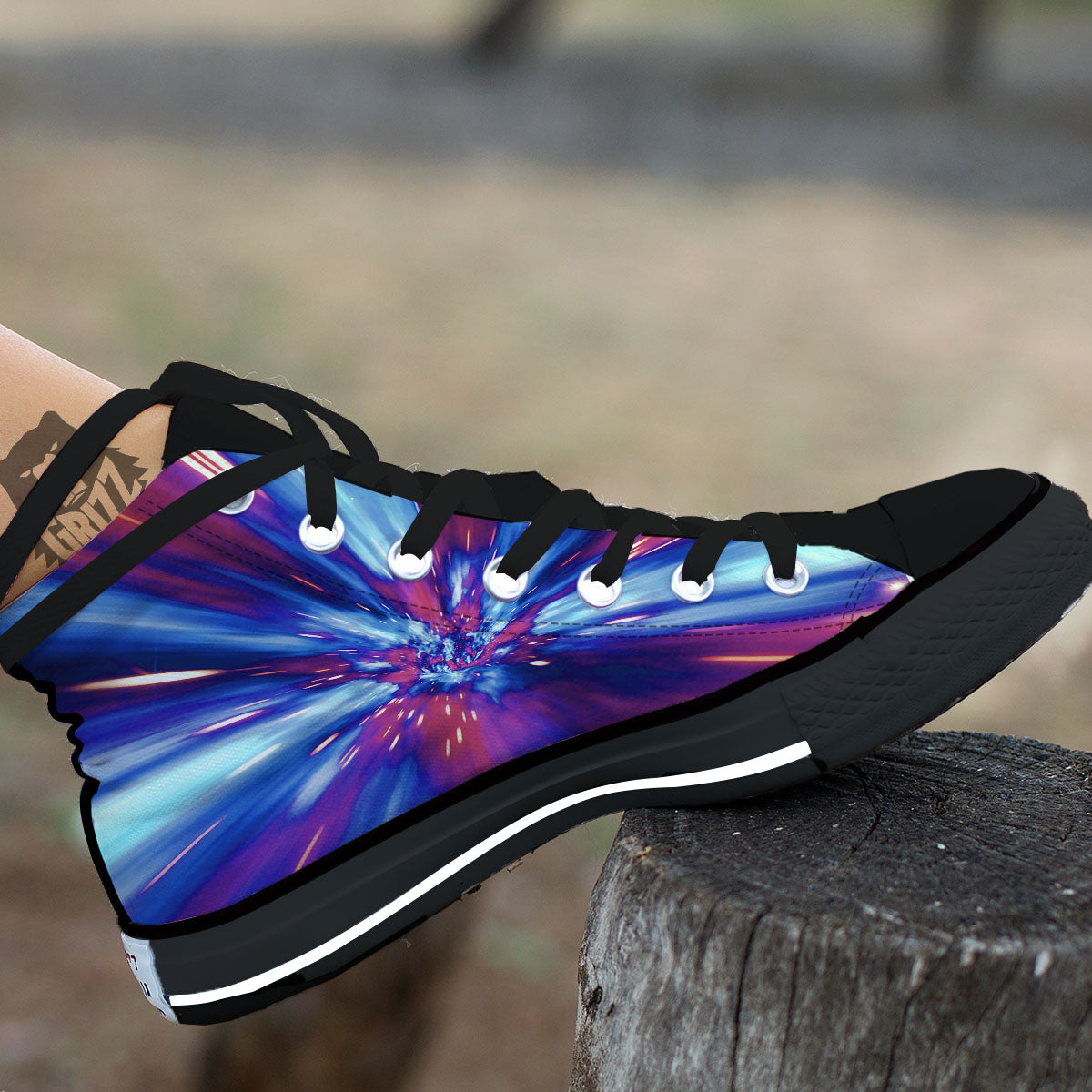 Lightspeed Galaxy Print Black High Top Shoes-grizzshop
