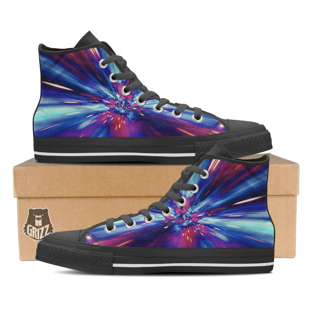 Lightspeed Galaxy Print Black High Top Shoes-grizzshop