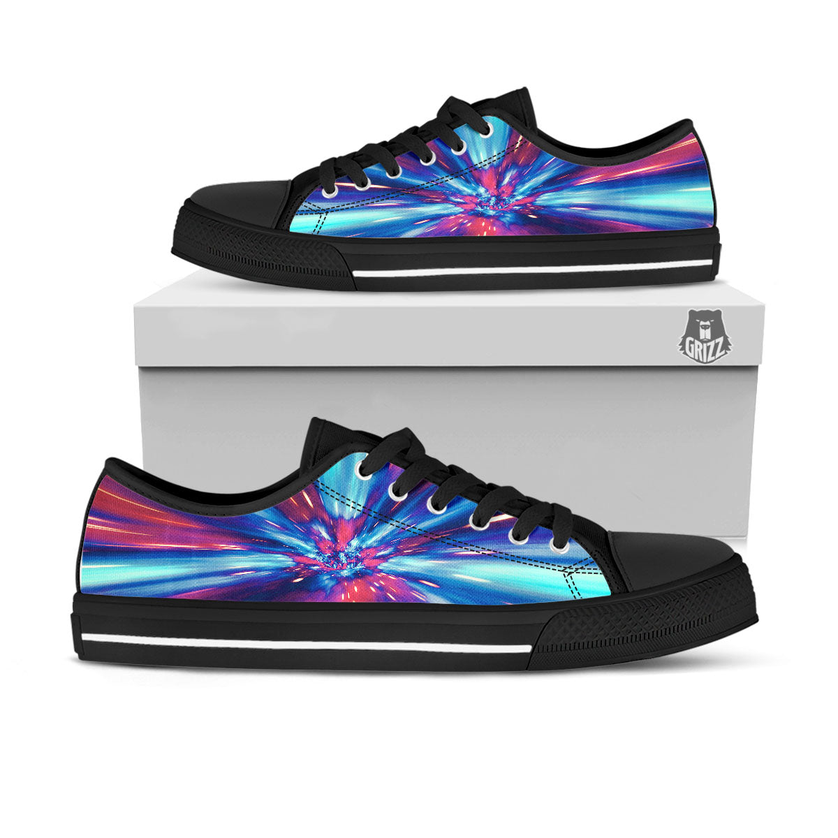 Lightspeed Galaxy Print Black Low Top Shoes-grizzshop