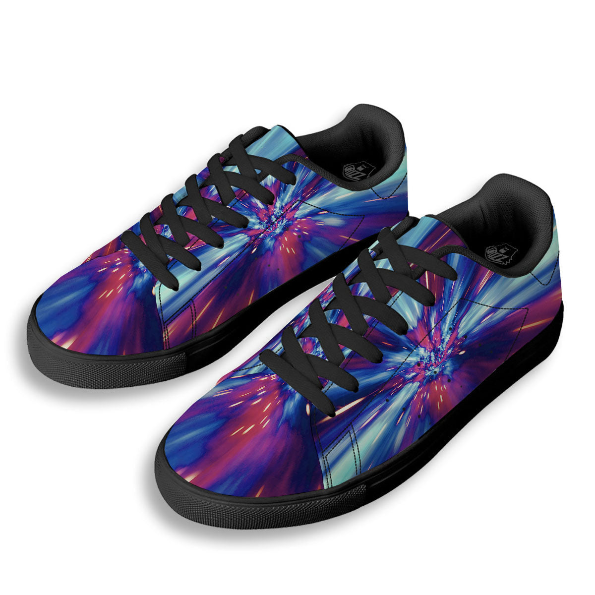 Lightspeed Galaxy Print Black Low Top Sneakers-grizzshop