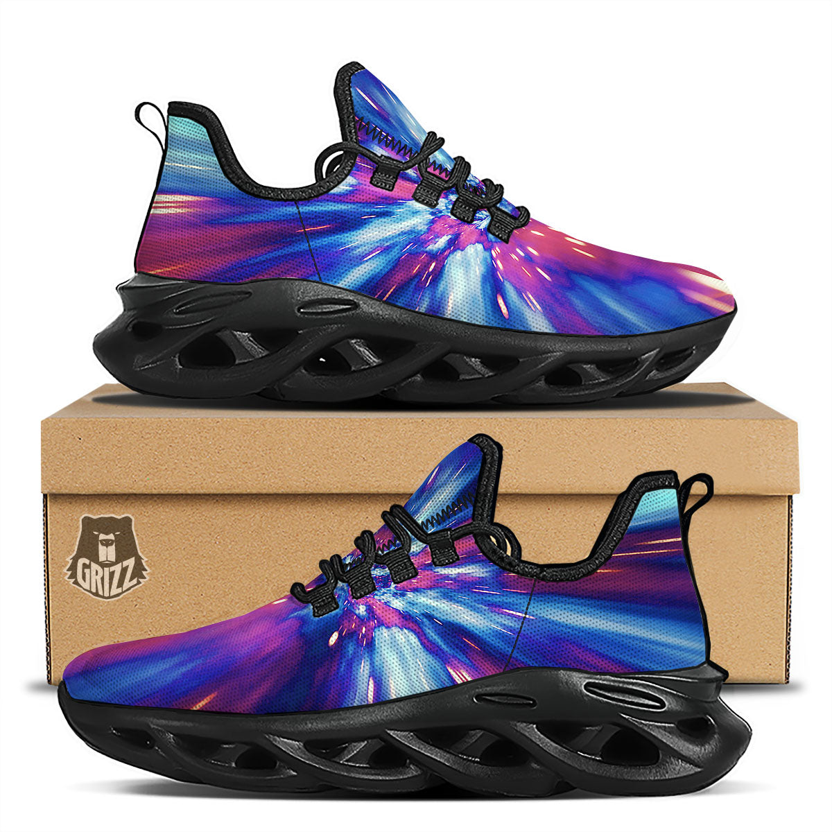 Lightspeed Galaxy Print Black Running Shoes-grizzshop