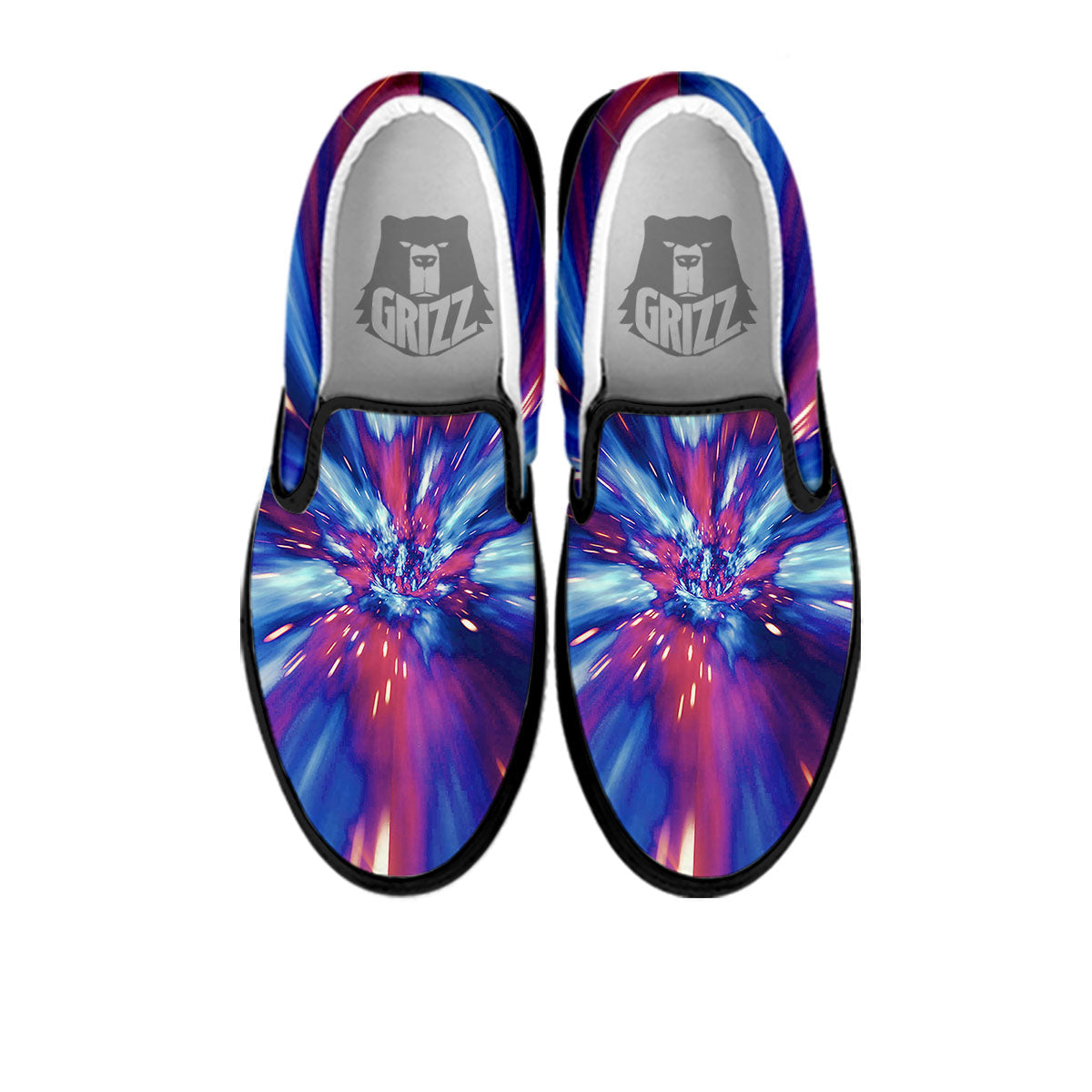 Lightspeed Galaxy Print Black Slip On Shoes-grizzshop