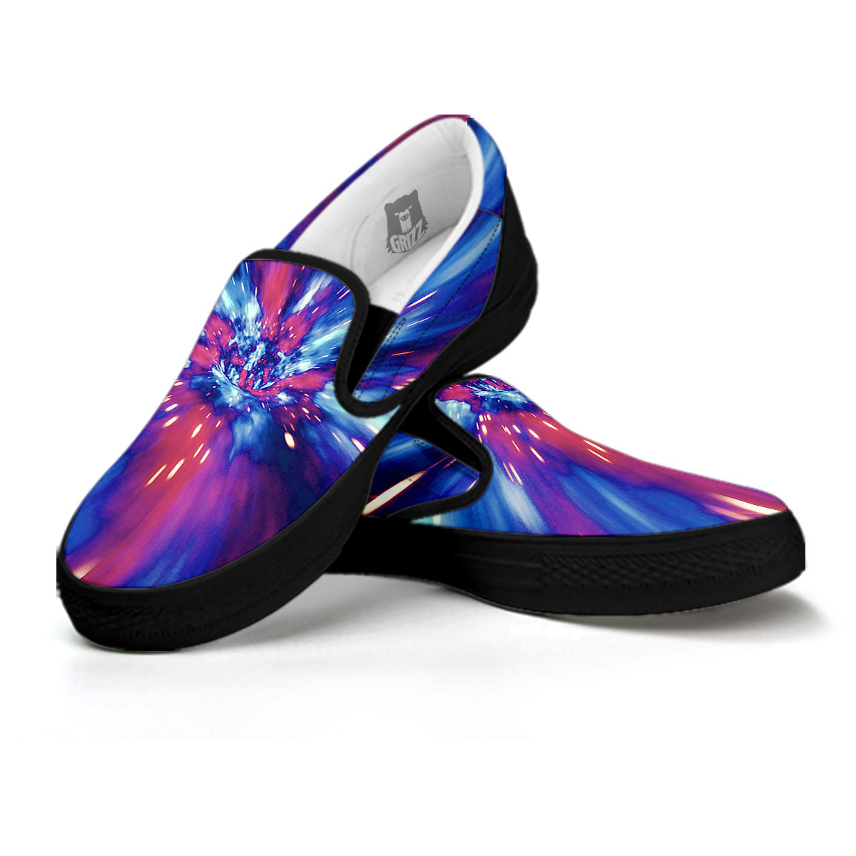 Lightspeed Galaxy Print Black Slip On Shoes-grizzshop