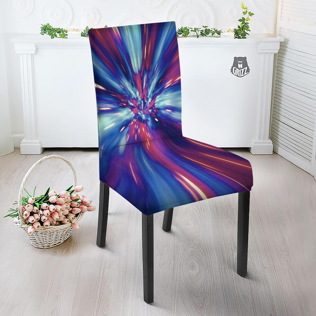 Lightspeed Galaxy Print Dining Chair Slipcover-grizzshop