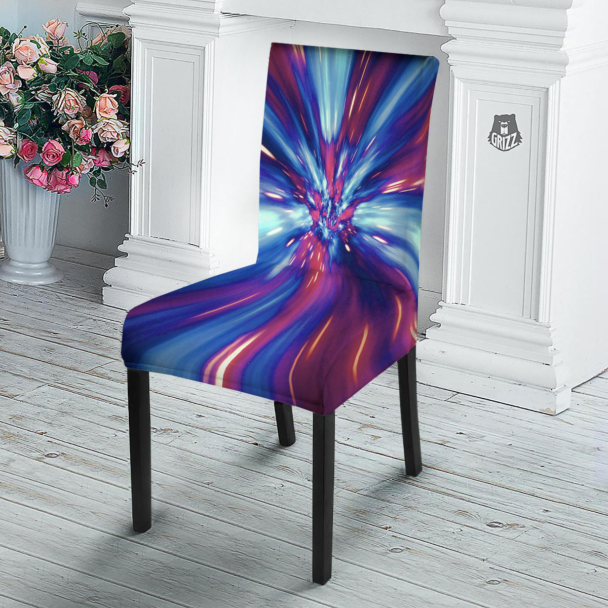 Lightspeed Galaxy Print Dining Chair Slipcover-grizzshop