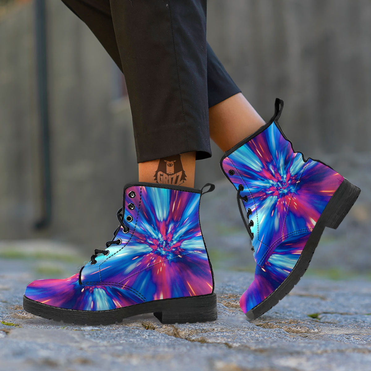 Lightspeed Galaxy Print Leather Boots-grizzshop