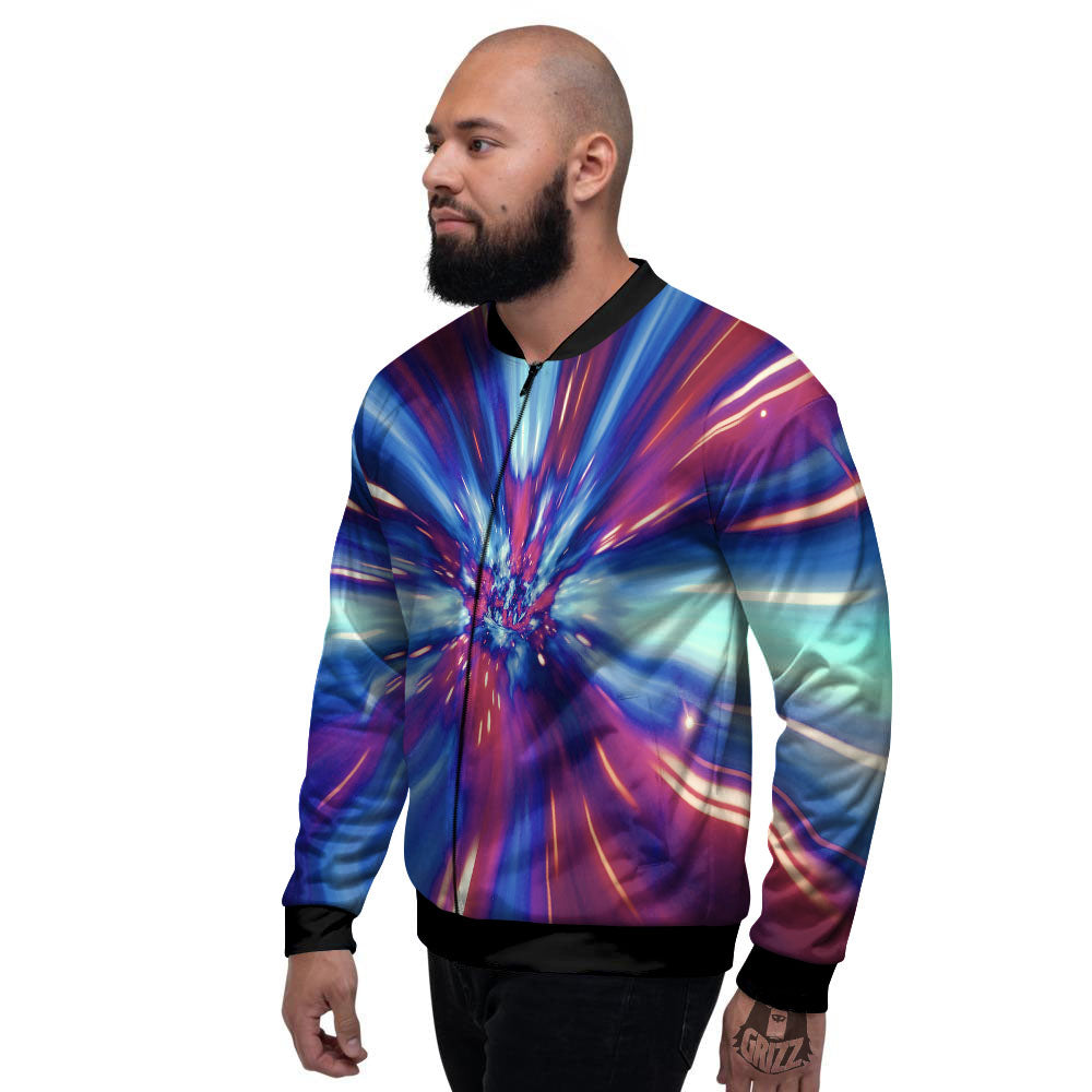 Lightspeed Galaxy Print Men's Bomber Jacket-grizzshop