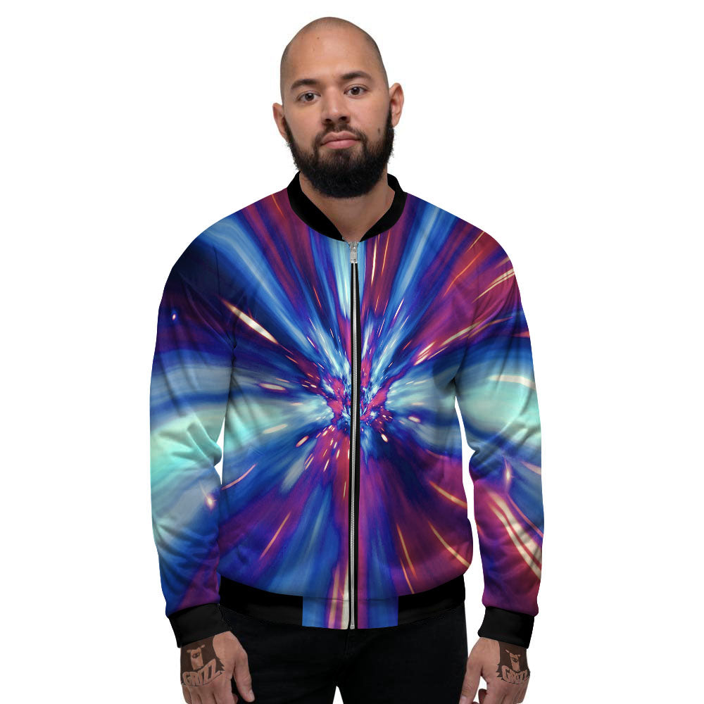 Lightspeed Galaxy Print Men's Bomber Jacket-grizzshop