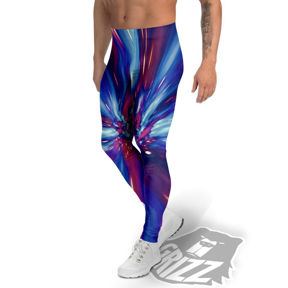 Lightspeed Galaxy Print Men's Leggings-grizzshop