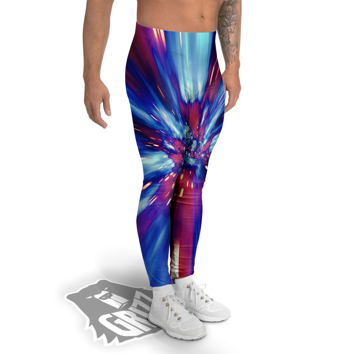 Lightspeed Galaxy Print Men's Leggings-grizzshop