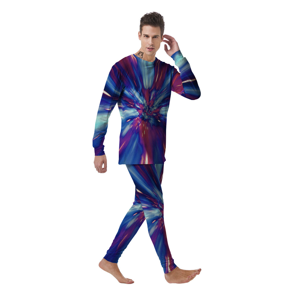 Lightspeed Galaxy Print Men's Pajamas-grizzshop