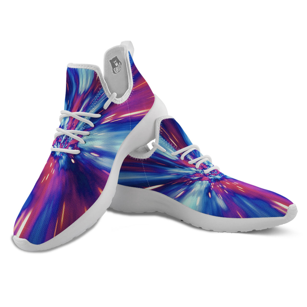Lightspeed Galaxy Print White Athletic Shoes-grizzshop
