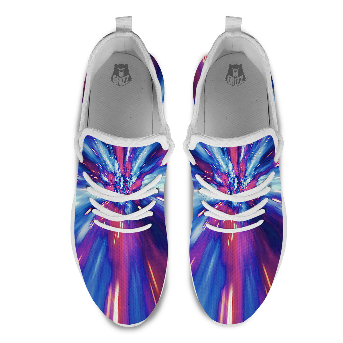 Lightspeed Galaxy Print White Athletic Shoes-grizzshop