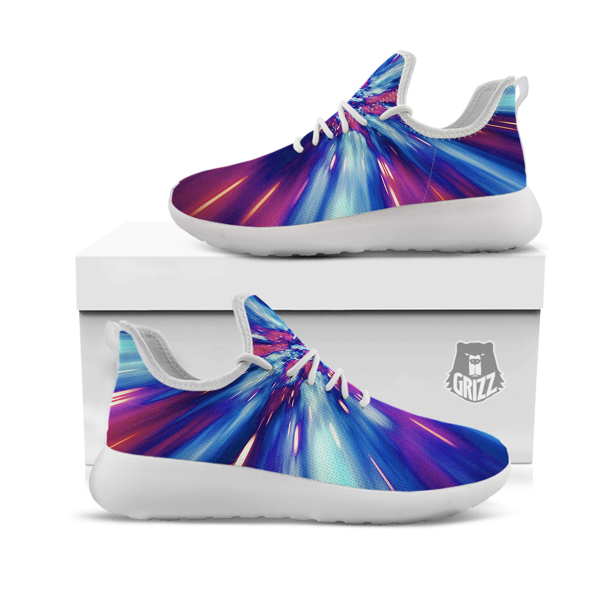 Lightspeed Galaxy Print White Athletic Shoes-grizzshop