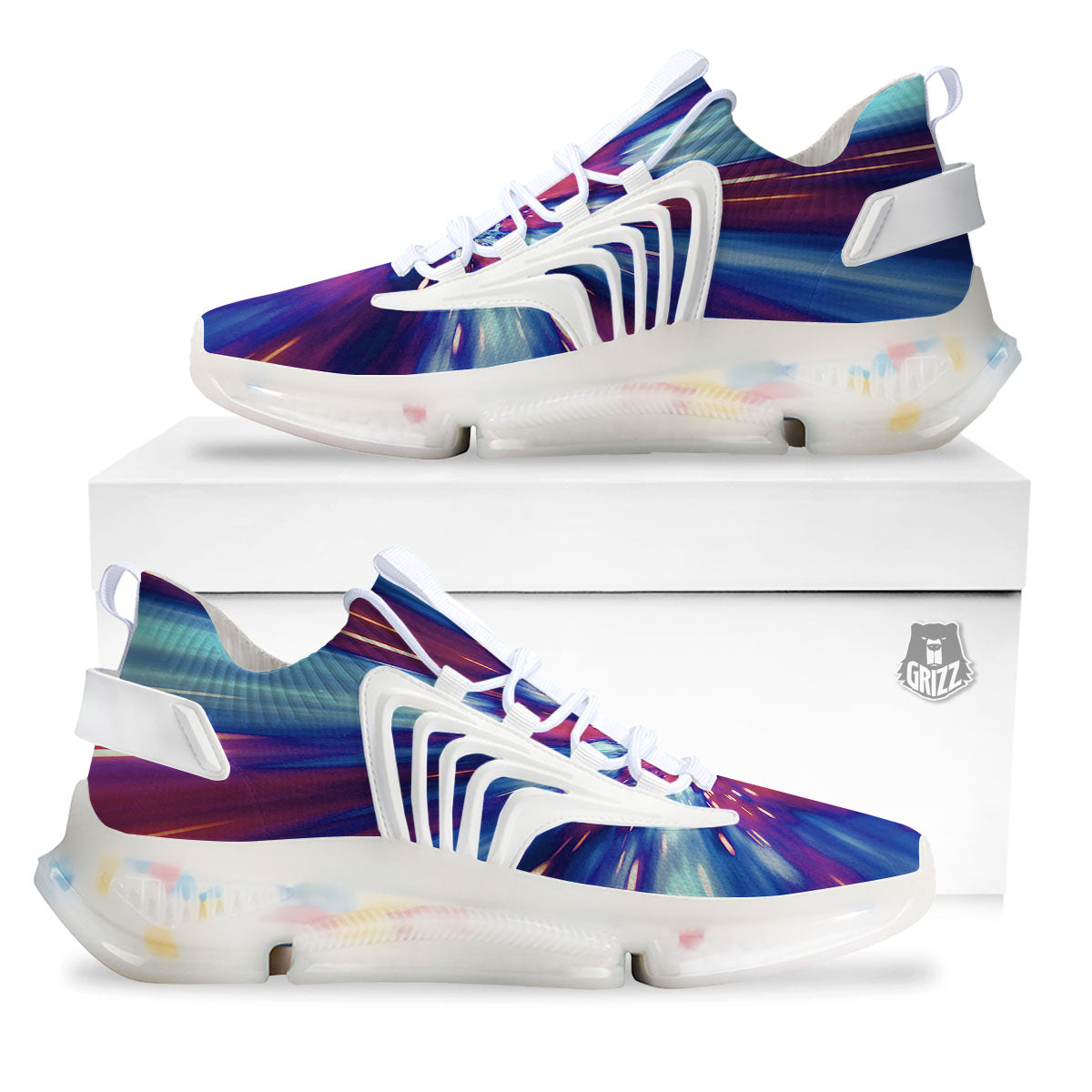 Lightspeed Galaxy Print White Gym Shoes-grizzshop