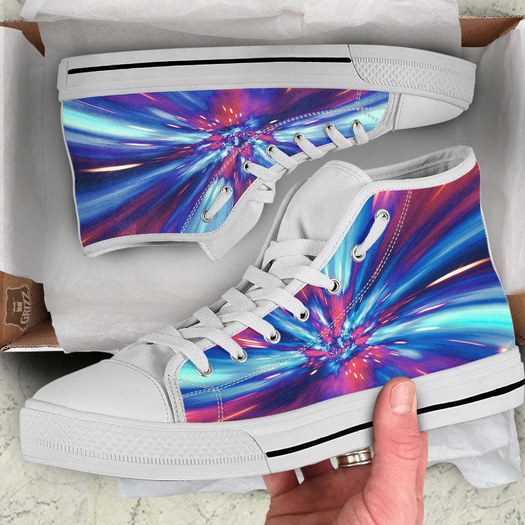 Lightspeed Galaxy Print White High Top Shoes-grizzshop