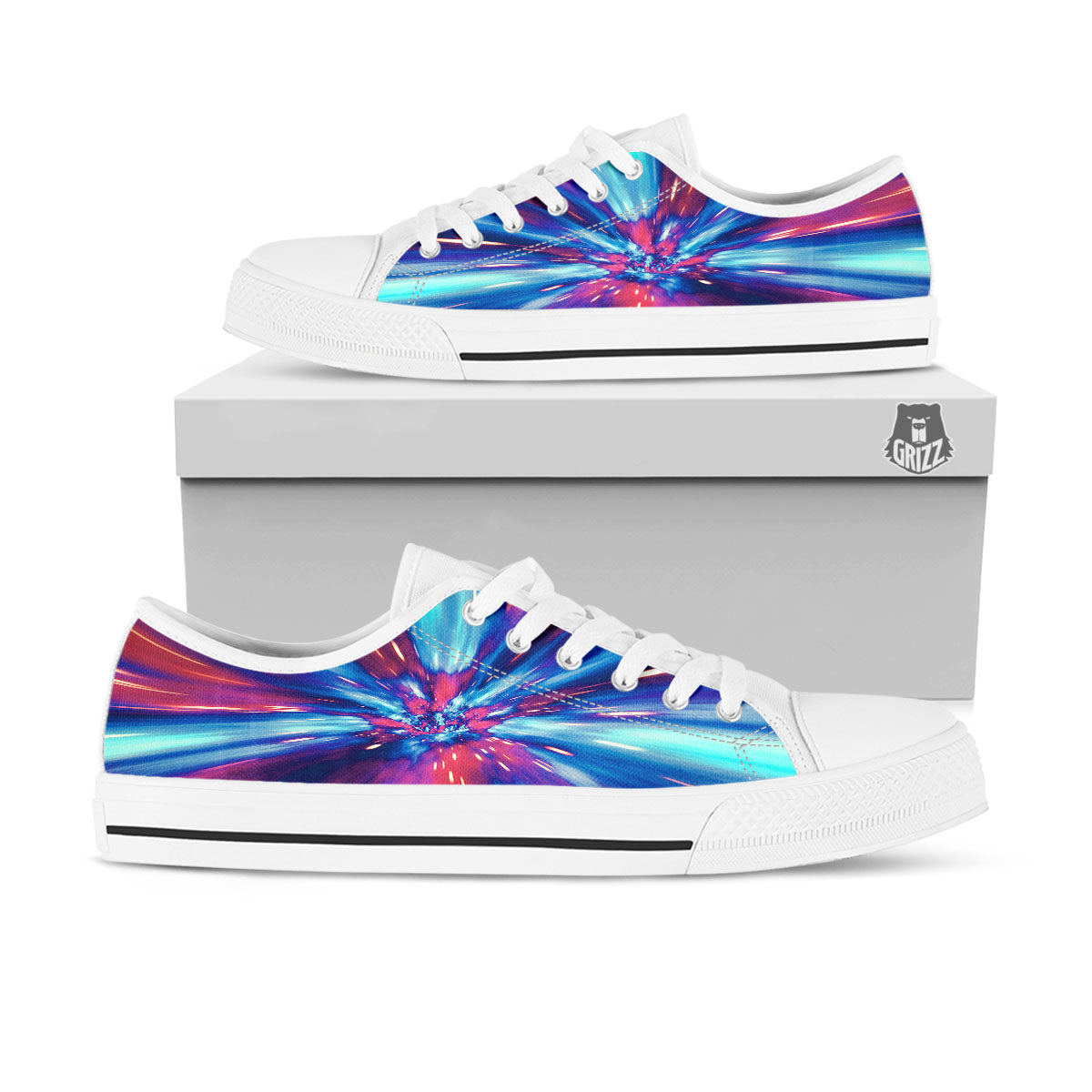 Lightspeed Galaxy Print White Low Top Shoes-grizzshop