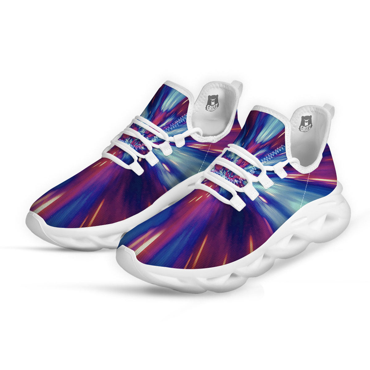 Lightspeed Galaxy Print White Running Shoes-grizzshop