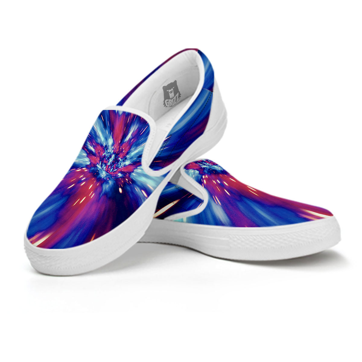 Lightspeed Galaxy Print White Slip On Shoes-grizzshop