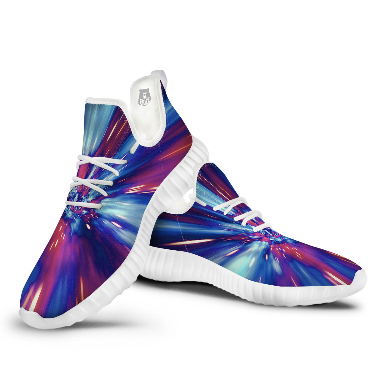Lightspeed Galaxy Print White Walking Shoes-grizzshop
