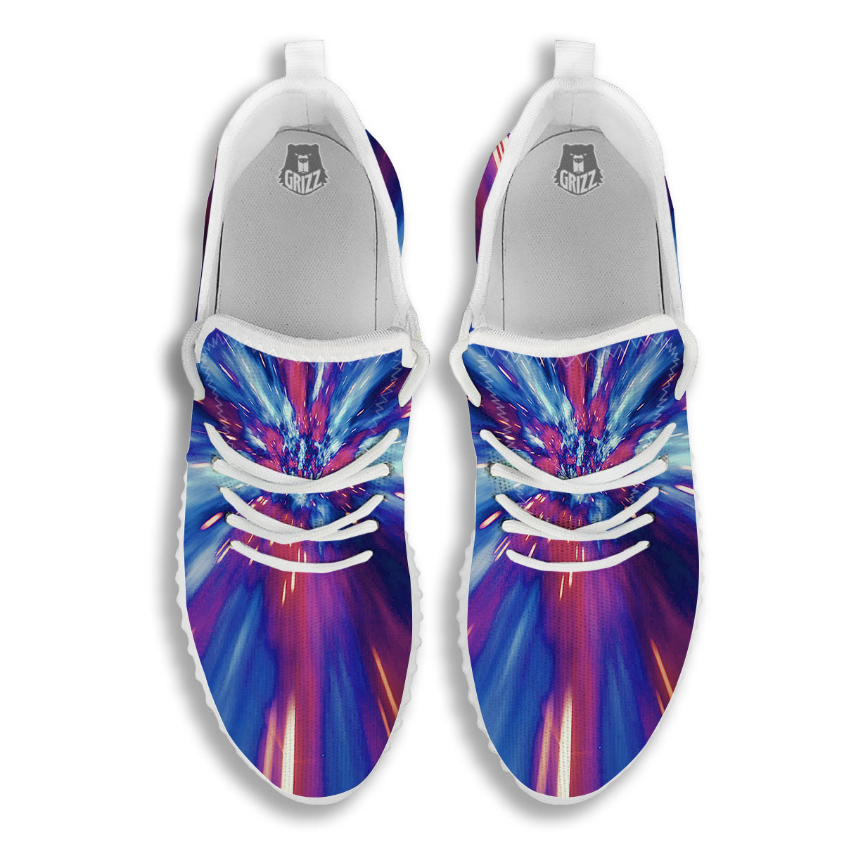 Lightspeed Galaxy Print White Walking Shoes-grizzshop