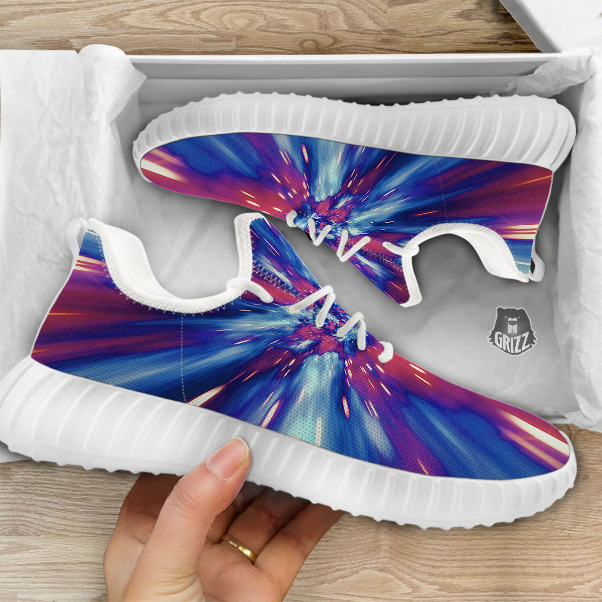Lightspeed Galaxy Print White Walking Shoes-grizzshop