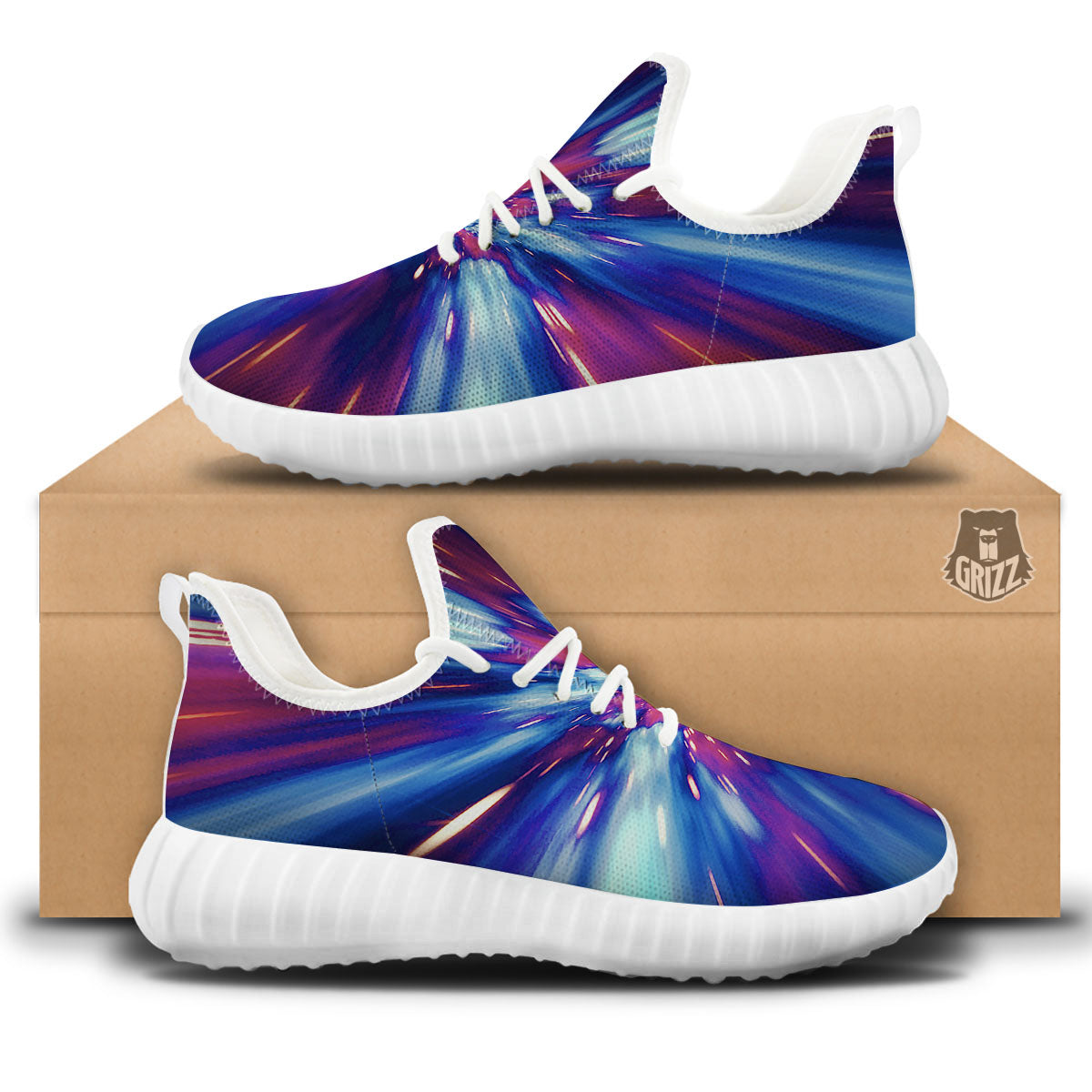 Lightspeed Galaxy Print White Walking Shoes-grizzshop