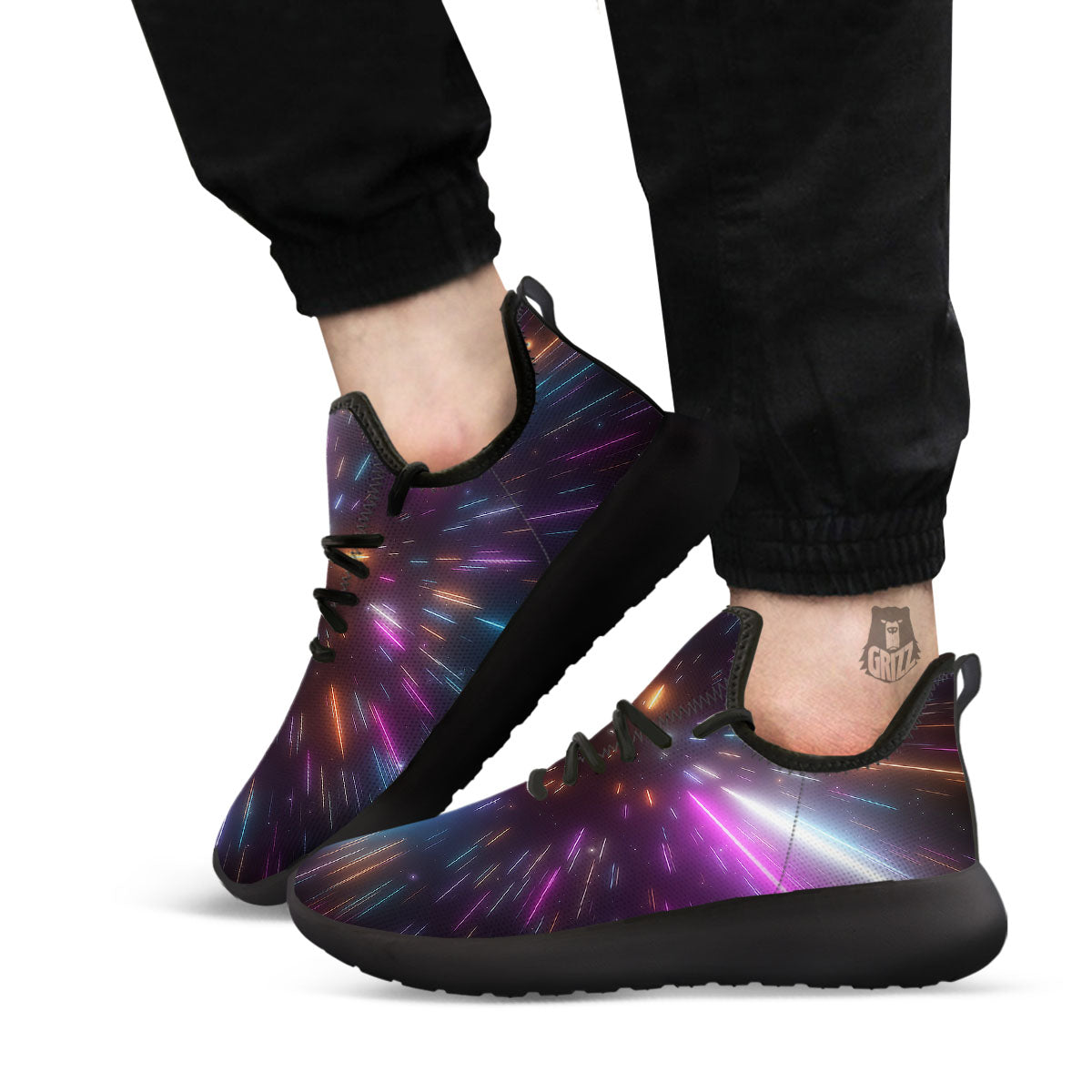 Lightspeed Hyperspace Print Black Athletic Shoes-grizzshop