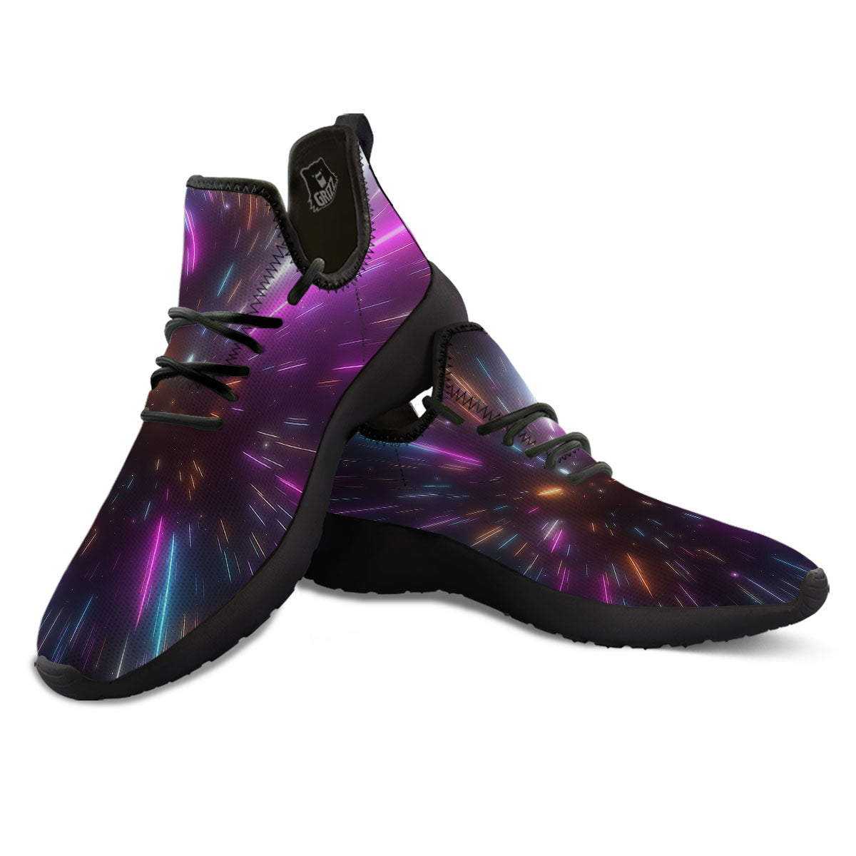 Lightspeed Hyperspace Print Black Athletic Shoes-grizzshop