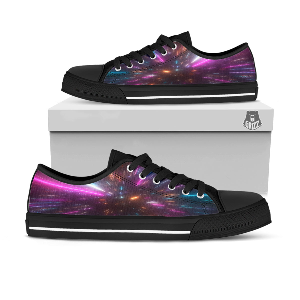 Lightspeed Hyperspace Print Black Low Top Shoes-grizzshop